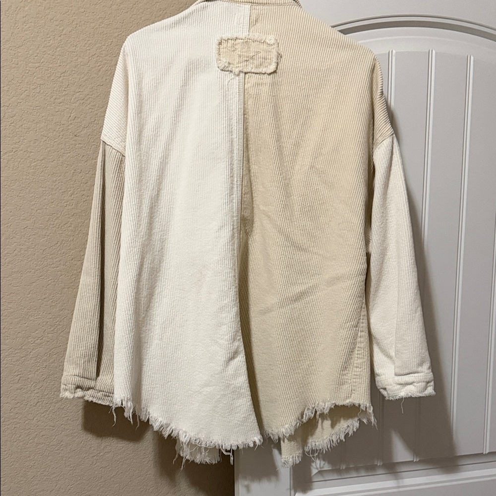 Two-Tone Corduroy Button-Up Shirt - Picture 5 of 5